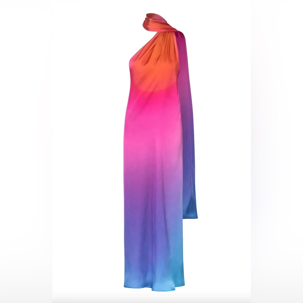 Baobab Ombré Subset Colored Gown with Shoulder Sash